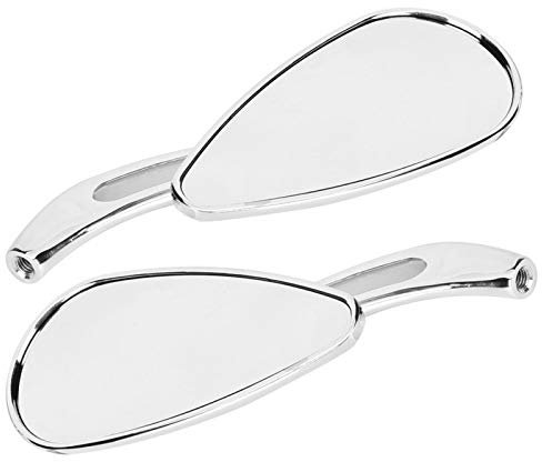 Motorrad-Seitenspiegel, Chrom-Rückspiegel Totenkopf-Rückspiegel Aluminium-Spiegel Gute Witterungsbeständigkeit für die meisten Motorräder mit 8 mm / 10 mm Gewinde