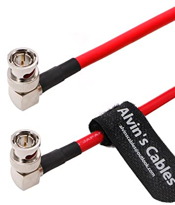 Alvin's Cables BNC-Koaxialkabel 12G HD-SDI BNC-Stecker auf Stecker L-förmig Original-Kabel für 4K-Videokamera 1m Rot