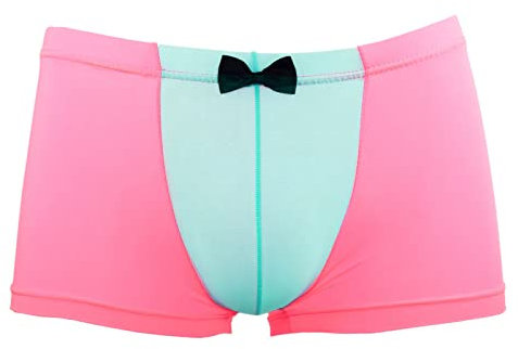 Boxer pour homme en vrac respirant avec nœud - Couleur soie - Pour homme, rose, XXL