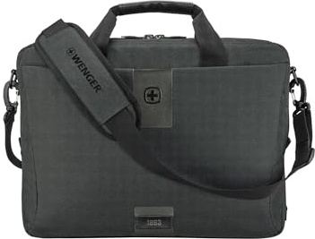 Wenger MX Eco Brief Briefcase for 16 inch Laptop, Charcoal, Charcoal, One Size, Modern