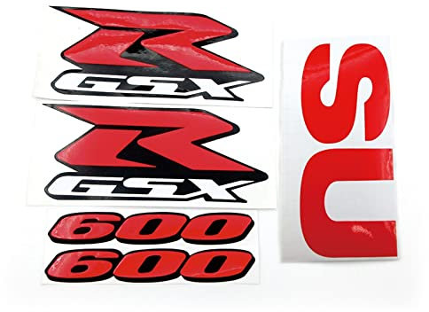Für Suzuki GSXR 1000 750 600 GSX-R K1 K2 K3 K4 K5 K6 K7 K8 K9 K10 Aufkleber Emblem Motorrad Verkleidungssatz Seitenaufkleber Abzeichen Schmücken (Color : for 600 Red)