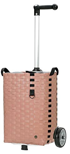 ANDERSEN Einkaufstrolley - Shopper Silja Terra pink 53 L handgemacht, Handwagen, recycelt, Aluminium, Griff ergonomisch, höhenverstellbar, Kugellagerrad