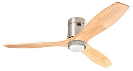 Energiespar Deckenventilator Stem helles Holz mit LED