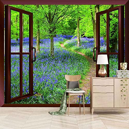 Fototapete 3D-Wandbild Lila Blütenwind Abziehbares Wandposter, Tv-Hintergrund, Dekorative Wandkunst, Wandkunst Für Kinderzimmer, Wohnzimmer, Schlafzimmer 300 (Breite) x 210 (Höhe) cm