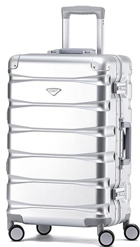 Flight Knight Premium Travel Suitcase - 8 Spinner Wheels - Built-in TSA Lock Lightweight Aluminium Frame, ABS Hard Shell Carry on Check in Luggage Highly Durable - Approved for Over 100 Airlines