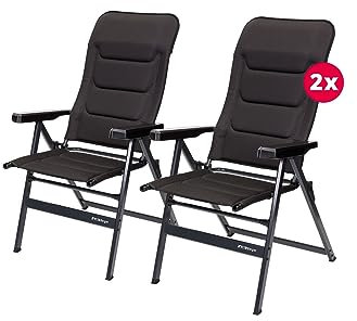 BERGER Novara Klappsessel | Set 2 Stück | Großer Klappsessel für Camping | Klappstuhl Leichter Garten | Bequemer Stuhl aus Aluminium | Angeln, Terrasse, Balkon, Strand | Klappstühle