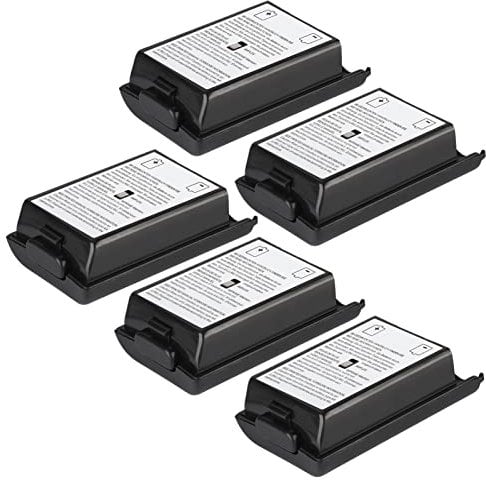 5Pcs Replacement Battery Pack Cover for Xbox 360, Universal Battery Shell Case Cover Kit for Xbox 360 (Black)