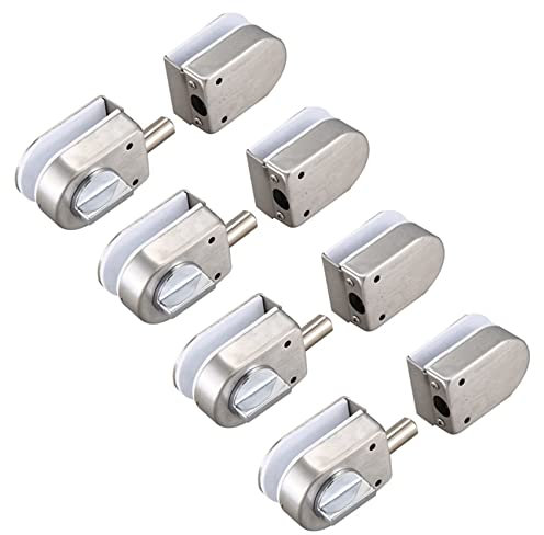 TsoLay 4 X acciaio inossidabile, vetro porta di blocco, 138A, foro, per porta di vetro doppio, cornice porta in vetro