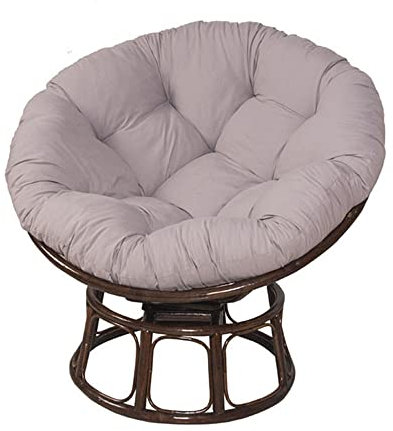 YeGang Papasan Sitzkissen Sitzpolster, rund, weich, dick, für Papasan-Sessel, Rattan, für Garten, Außenbereich, Balkon und Wohnzimmer (130 x 130 cm, grau)