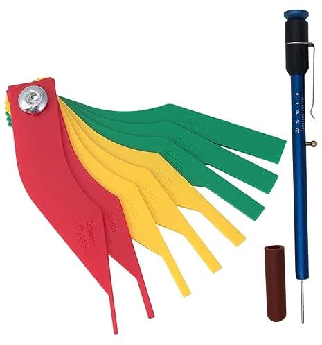 Gatuida Brake Lining Thickness Gauge Car Brake Measuring Tool Easy-read Measurement for Automotive Tools