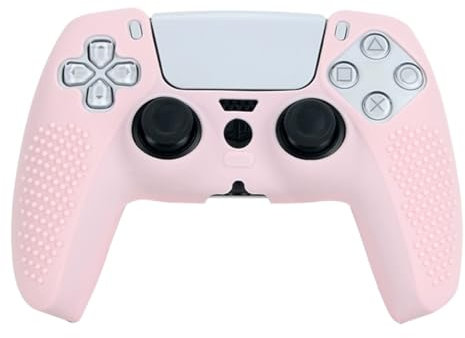 CUZKC Silikon Schutzhülle Anti-Rutsch Silikon Controller Skin für Playstation 5 Wireless Controller,Gamecontroller-Hülle aus Silikon mit Partikelschutzhülle(Rosa)