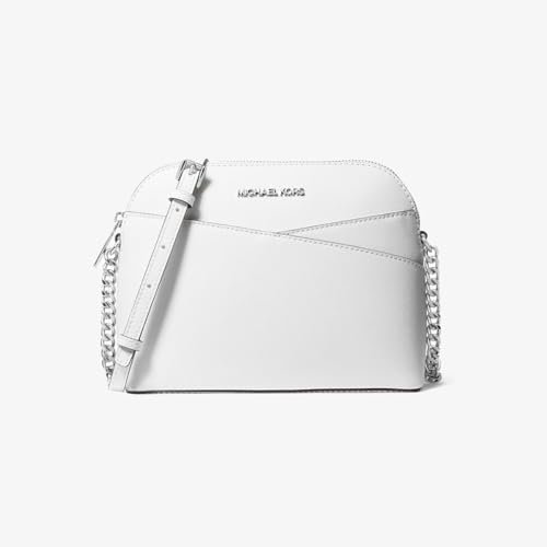 Michael Kors Jet Set Medium Crossbody Leder Handtasche, Optisches Weiß, Medium