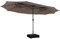 GOPLUS Parasol de Jardin Exterieur avec Pied, 4,7x2,8M Parasol Double avec LED 48 Lampes Solaires, Grand Parasol avec Manivelle et Base, Parasol Extérieur pour Terrasse, Patio, Marché (Café)