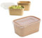 ECOPICNIC Lot de 50 saladiers rectangulaires 1000 ML en Papier Kraft jetables avec Couvercle en Pet | Boîtes Alimentaires pour salades, Repas à emporter