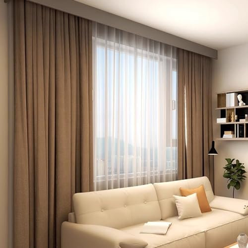 Blazea Ceiling Mounted Curtain Track, Heavy Duty Curtain Track and Valance for Windows, Bedroom Office Curtain Pelmet Panel with Double Rails(Gray,3m (9.8ft))