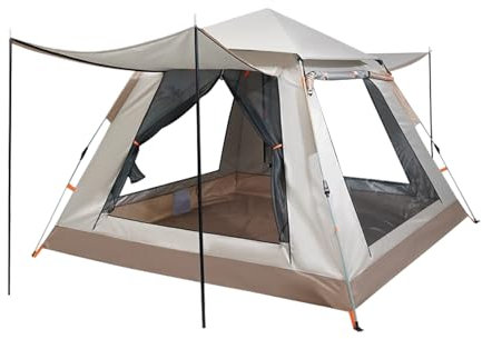 Automatisches Campingzelt, 3–8 Personen, regenfestes, UV-beständiges Pop-Up-Sofortzelt mit Erdspießen, winddichtes Kuppelzelt für Picknick im Freien, Grillen