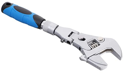 HOMOCONO Heavy Duty Adjustable Ratchet Spanner with Long Handle Multipurpose Household & Mechanic Tool Swivel Handle Ratchet Wrench for Versatile Use