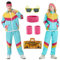 Poywuo 80er 90er Jahre Outfit Herren Damen 80er Trainingsanzug Jacke Hose Anzug für Fasching, 80er Jahre Kostüm Herren Damen Retro Jogginganzug, 80 90 Jahre Outfit Erwachsene