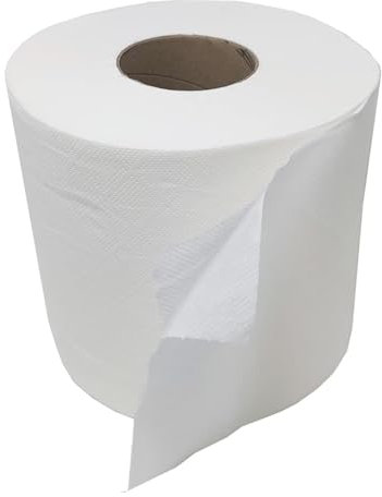 6 Rollos Papel Secamanos - Tipo Mecha, Doble Capa, Pack 6 Bobinas, Profesional, Color Blanco - Bobina Papel Secamanos, Rollo Papel Industrial, Toallas Secamanos Zigzag, Papel Para Cocinas