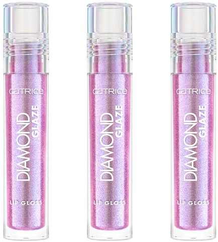 Catrice Diamond Glaze Lip Gloss, Nr. 030, Violett, sofortiges Ergebnis, glänzend, holographisch, glitzernd, vegan, ohne Parabene, ohne Mikroplastikpartikel, Nanopartikel frei, 3er Pack (3x3ml)