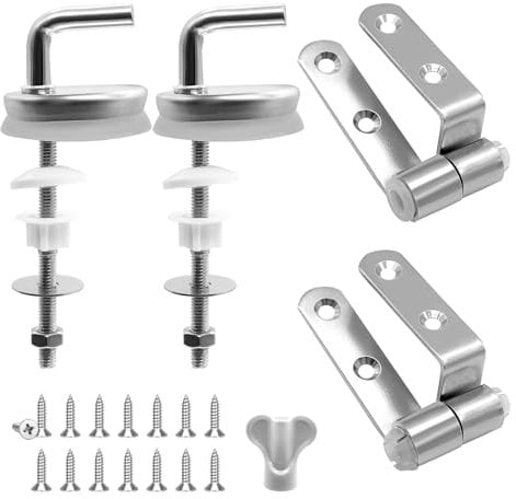 WYYFXY® 2 Stück Wc Sitz Scharniere, Wc Sitz Ersatzteile Wc Deckel Befestigung Toilettensitz Universal Edelstahl Scharnier für Toilettensitz Toilettendeckel