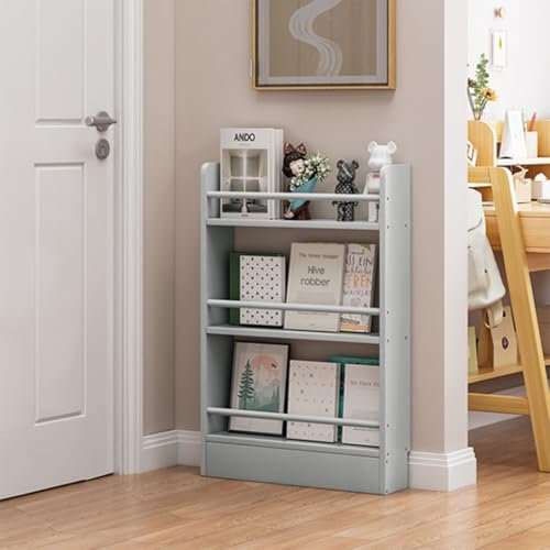 Eqvexd Grande bibliothèque étroite en Bois Massif derrière la Porte Livre Mince 10 cm présentoir Debout Organisateur Support de Rangement Support de Sol Vertical Moderne(93x50x10cm/36.6x19.6x3.9in)