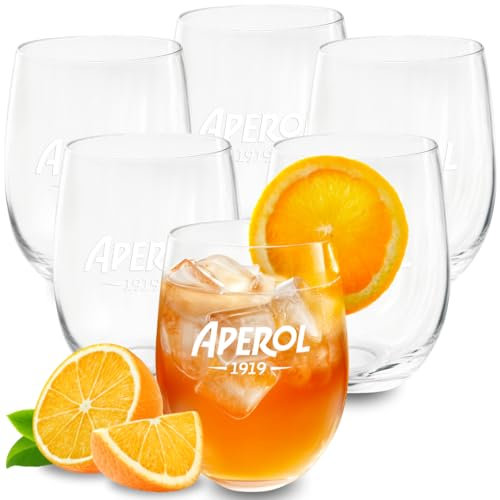 Maxito Aperol Spritz Gläser im 6er Set ∣ Modernes Design für Cocktail Gläser ∣ Ideal als Aperol Spritz Geschenkset ∣ Aperol Geschenk ∣ Trinkgläser Set