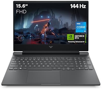 HP Victus Gaming Laptop, 15.6 Zoll FHD Display 144Hz, Intel Core i5-13420H, 16 GB DDR4 RAM, 512 SSD, NVIDIA GeForce RTX 3050 6GB VRAM, QWERTZ, Windows 11, Schwarz