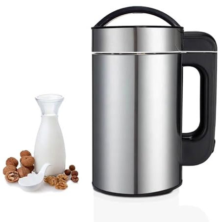 BDJSN 1.5L Portable Nut Milk Maker, 800W Stainless Steel Automatic Almond Milk Machine with Mesh Strainer, 6 ModesOat Milk Maker for Soy, Coconut Milk, Soups, Porridges, Smoothies