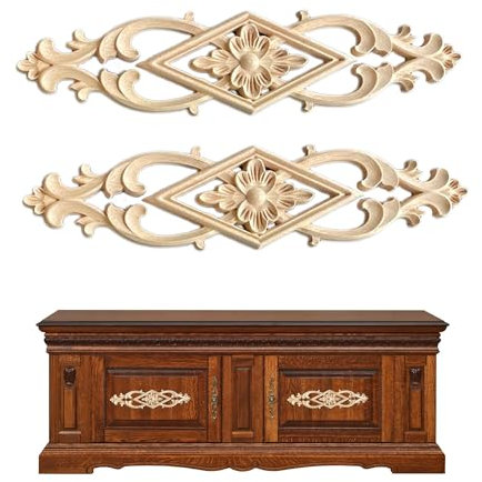 Hezhou 2 pezzi ornamenti in legno per mobile Può essere applicato a pareti, porte, armadi, finestre, specchi e camini (stile 2)