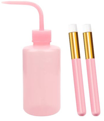 2 Pcs Lash Shampoo Brushes and 250 ml Plastic Squeeze Bottle Eyelash Extension Cleaning Brush Facial Makeup Brushes Lash Tatoo Wash Bottle Squirt Water Bottle