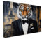 Keilrahmen Lustige Tiere, Wandbild gedruckt auf Künstlerleinwand, hochwertiger Kunstdruck, Stabiler 2cm Holzrahmen mit kratzfestem 280g starkem Canvas - 20L x 30B cm - Pariser Tiger