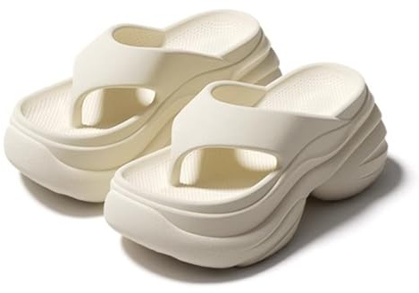 Alexis Leroy Zapatillas Mujer Chanclas Plataforma Antideslizantes Playa Piscina Blanco 40-41 EU