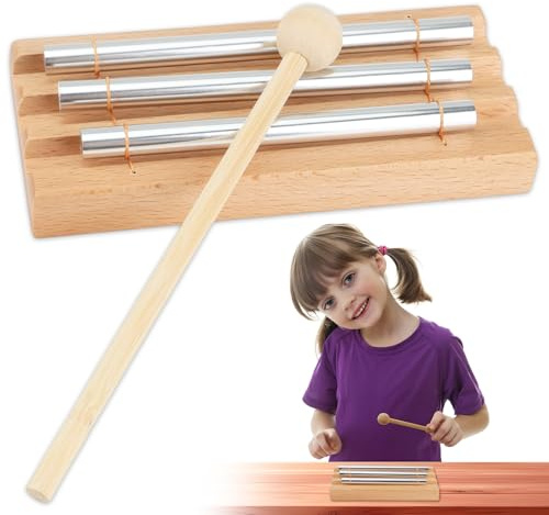 3 Ton Klangstab mit Holzschlägel, Chime Energy, Energy Klangstab, Schlagzeug Percussion Instrumente Mit Holzschlägel, Chime Klangstab Holz, Chime Glockenspiel Für Meditation, Geschenk, Gebet, Yoga