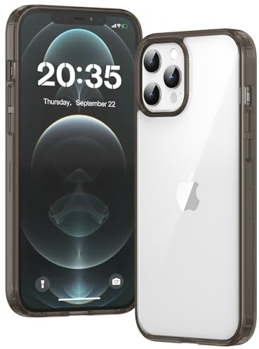 Voyahülle Clear Case for iPhone 12 Pro Max, Ultra Thin, Shockproof TPU Cover, Anti-Yellowing, Crystal Clear, Phone Case for Apple iPhone 12 Pro Max - black