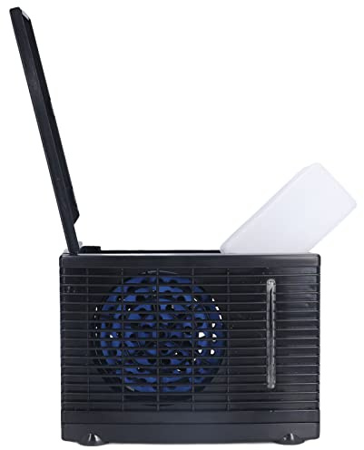 Cryfokt Enfriador Evaporativo Pequeño con Tanque de Agua para Automóvil y Hogar, Ventilador de Aire Acondicionado Portátil Silencioso de 12V para Campistas y Viajeros
