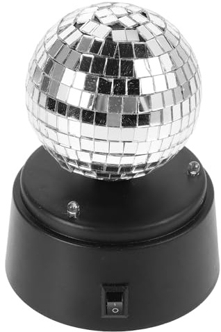 BESPORTBLE Battery Operated Led Mirror Ball Light Portable Strobe Light for Ktv Bars Parties and Outdoor Stage Use Easy One-Button Operation 4.72 X 3.54 X 3.54 in