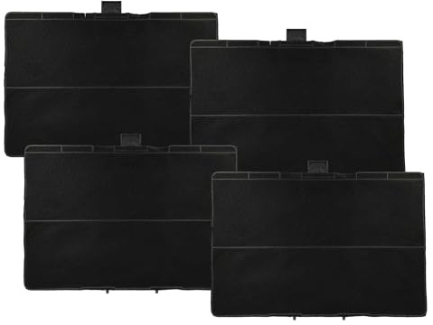 vhbw 4x Aktivkohlefilter kompatibel mit Siemens LC68KD542/03 | LC77BCP50, LC91BA540, LC91BB560 Dunstabzugshaube - 31,5 x 21,5 x 2,3 cm