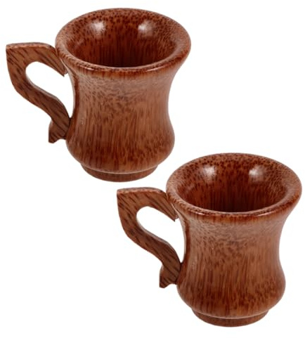 WESIEVYA 2 Copas de Vino Redondas de Madera con Mango Cómodo y Diseño Elegante para Uso en Casa U Oficina, Juego de 2 Piezas Multifuncional