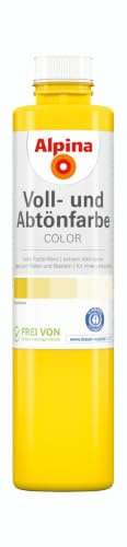 Alpina COLOR Voll- und Abtönfarbe Sunny Yellow, 0,25 L – Wand- & Abtönfarbe für innen & außen