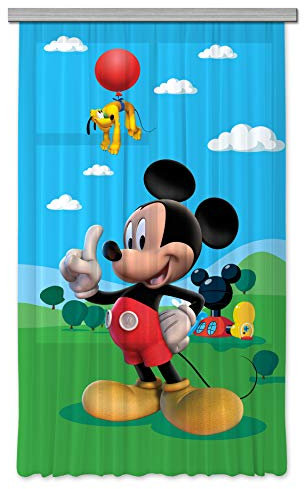 AG Design Disney Mickey Mouse Polyester Vorhänge Kinderzimmer 140 x 245 cm Gardinen 1 Teil | FCSXL 7141