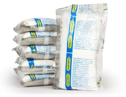 HUMYDRY - Pack 6 Recambios para Deshumidificadores - Ideal para Absorber la Humedad de Garajes, Sótanos, Salones y Espacios Grandes - Espacios de hasta 35 m2 - Bolsas de 1 kilo- Aroma: Neutro