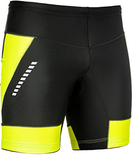 STANTEKS Radhose Kurz Fahrradhose Shorts ohne Träger Radlerhose mit Bike Pro-Air 3D Coolmax Sitzpolster Herren Damen Unisex Atmungsaktiv Reflektoren Thermo Leggings SR0070 (Schwarz-grün, L)