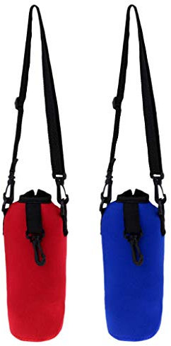 Fliyeong 2er-Pack Flaschenhülle, Wasserflaschenhalter, Neopren-Träger, verstellbare Schultertasche, Schutzhülle für Radfahren, Fitnessstudio, Yoga, Klettern Langlebig und nützlich