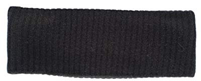 FosterNatur, Merino Stirnband Rippe mit Baumwollfutter, 100% Wolle (Schwarz)