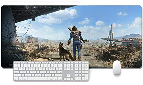 ITBT Fallout 76 Tappetino Mouse Gaming, Grande Anime Mouse Pad XXL 900x400mm Confortevole, Lavabile, 3mm Antiscivolo Tappetino Scrivania Supporto per Ufficio Computer, Adatto per Computer e PC, M