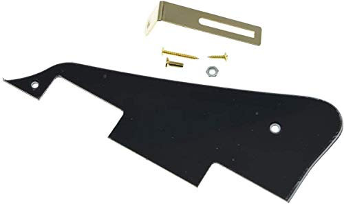 Dopro Pickguard für Epiphone Les Paul (3-lagig, mit goldfarbener Halterung) Schwarz