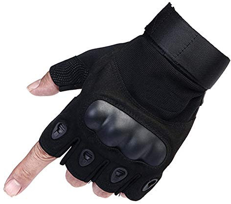 Fingerlose Halbfinger Sport Outdoor INTVN Fingerlose Handschuhe Herren , Motorradhandschuhe Herren Halbfinger Taktische Handschuhe für Radfahren, Motorrad (L )
