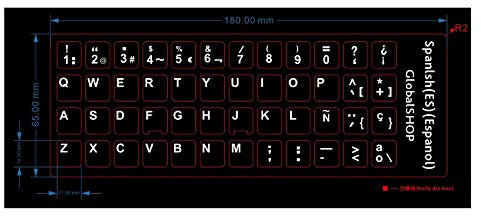 Autocollants Clavier QWERTY Espagnol pour Ordinateur Portable