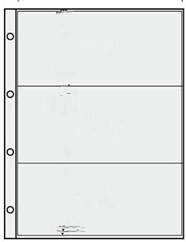 Banknoten-Hüllen DIN A4 - mit 3 TASCHEN 97 x 220 mm GLASKLAR Banknotenhüllen Ergänzungshüllen Einsteckblätter (10 Blätter)